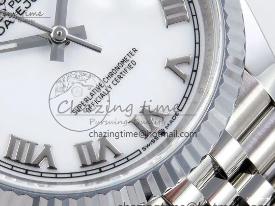 Roman Markers 36mm Steel Number Edition 1:1 Bracelet SS HGF Best 904L Dial 126234 Datejust on VR3235 White 0113